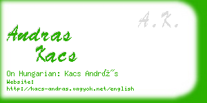 andras kacs business card